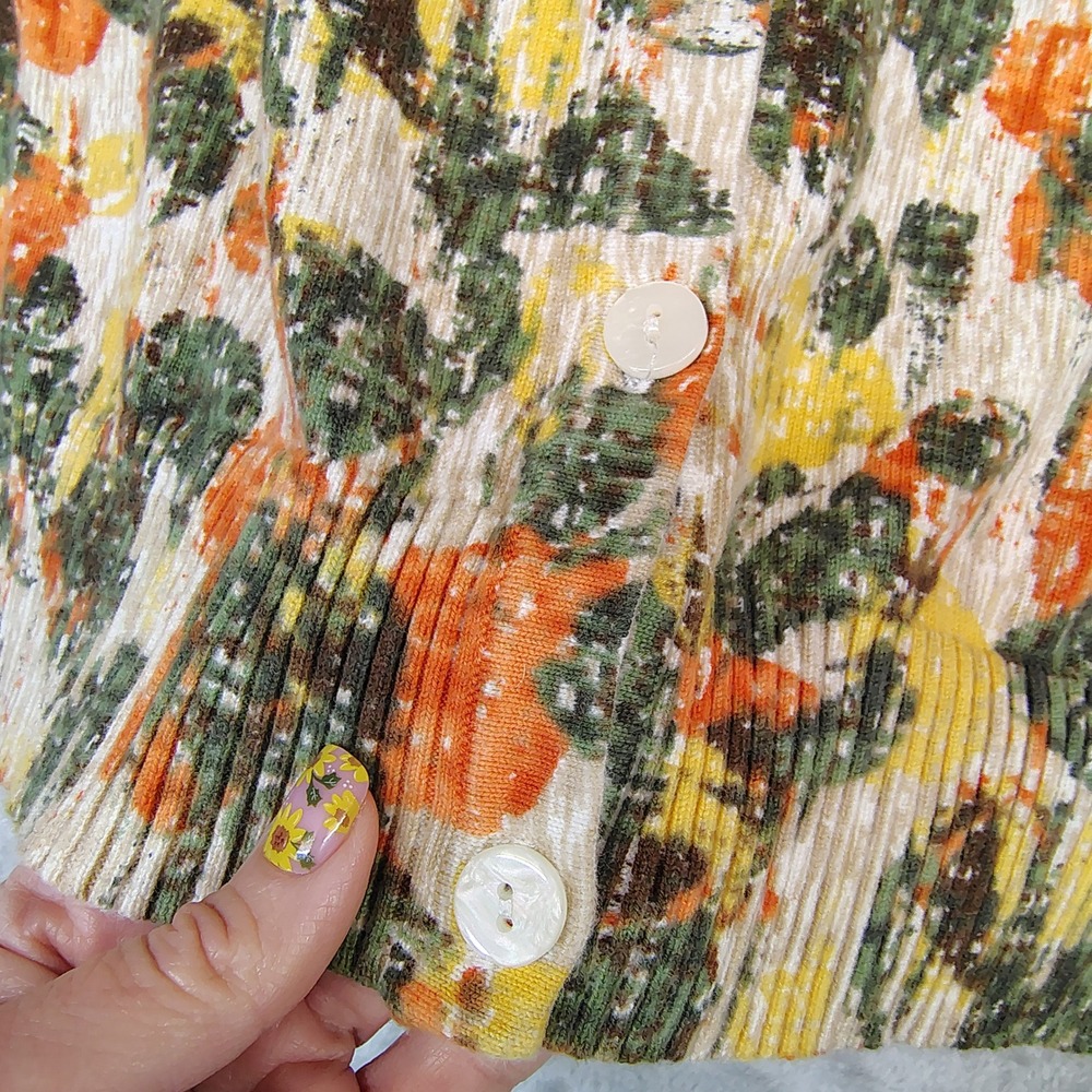 Breckenridge 2X Floral Summer Cardigan Sweater Cottagecore Artsy Grannycore - Picture 3 of 9